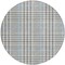 Homeroots 8' Gray Blue And Beige Round Plaid Washable Indoor Outdoor Area Rug 601484 - alternate 3