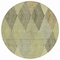 Homeroots 8' Olive Green Gray And Ivory Round Argyle Washable Indoor Outdoor Area Rug 613713 - alternate 2