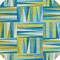Homeroots 8' Teal Blue Green And Ivory Round Geometric Washable Indoor Outdoor Area Rug 598306 - alternate 2