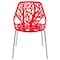 Leisuremod Modern Asbury Dining Chair with Chromed Legs, Red AC16R - alternate 3