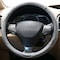 Dash Designs Comfort Grips Contourz Pro Grip Leather 14.5in - 15.5in Steering Wheel Cover - Grey / White 3402GY - alternate 1