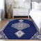 Homeroots 5' X 8' Navy Blue Gray And Brown Oriental Washable Indoor Outdoor Area Rug 598425 - alternate 2
