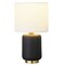 Homeroots 15" Black and Gold Ceramic Cylinder Table Lamp With White Drum Shade 546123 - alternate 4