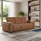 Homeroots 104" Chestnut Top Grain Leather Reclining Metal USB Sofa 720438 - alternate 5