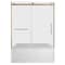 Kingston Brass 60" Acrylic Anti-Skid Alcove Left-Hand Drain Tub with Right Sliding Tub Door, White/Brushed Brass KVTAP6032L21A7 - alternate 1