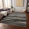 Homeroots 9' X 12' Black Brown And Ivory Striped Washable Indoor Outdoor Area Rug 597305 - alternate 4