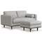 Homeroots 72" Gray Fabric Sofa With Ottoman With Brown Legs 641063 - alternate 1