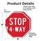 Signmission Stop 4-way, 6 inch X 6 inch, Vinyl Decal, 2PK OC-D-2PACK-6-8 - alternate 2
