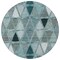 Homeroots 8' Teal Blue Aqua And Gray Round Geometric Washable Indoor Outdoor Area Rug 583054 - alternate 2