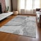 Homeroots 9' X 12' Gray Silver And Charcoal Floral Washable Indoor Outdoor Area Rug 582252 - alternate 5