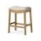 Homeroots 26" Beige and Natural Fabric and Solid Wood Backless Counter Height Bar Chair 632506 - alternate 2