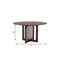 Homeroots 52" Brown Solid Wood and Rattan Cross Leg Base Round Top Dining Table 712198 - alternate 4