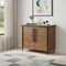 Homeroots 40in Brown and Black Solid Wood and Metal Accent Cabinet With Two Doors 611062 - alternate 2