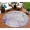 Homeroots 8' Lavender Gray And Ivory Round Abstract Washable Indoor Outdoor Area Rug 616875 - alternate 1