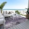 Homeroots 8' X 10' Purple And Ivory Abstract Washable Indoor Outdoor Area Rug 617659 - alternate 2