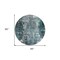 Homeroots 8' Teal Blue Gray And Charcoal Round Abstract Washable Indoor Outdoor Area Rug 582928 - alternate 3