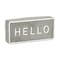 Homeroots 4" Gray And White Galvanized Metal Hello Hand Painted Tabletop Sign 635387 - alternate 1