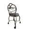 Homeroots 18in Cream and Silver Microfiber and Metal Upholstered Round Bench 733248 - alternate 2