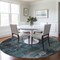 Homeroots 8' Teal Blue Gray And Ivory Round Abstract Washable Indoor Outdoor Area Rug 617670 - alternate 3