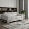 Homeroots 73in Light Gray And Silver Genuine Leather Love Seat 329622 - alternate 2
