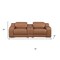 Homeroots 76in Cognac and Silver Italian Leather Power Reclining Loveseat With Storage 633752 - alternate 3