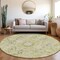 Homeroots 8' Round Artichoke Green Round Oriental Washable Non Skid Indoor Outdoor Area Rug 563741 - alternate 5