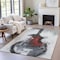 Homeroots 3' X 5' Gray Charcoal And Red Abstract Washable Indoor Outdoor Area Rug 631155 - alternate 3