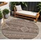 Homeroots 8' Brown And Ivory Round Southwestern Washable Indoor Outdoor Area Rug 593656 - alternate 1