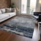 Homeroots 3' X 5' Navy Blue Gray And Black Abstract Washable Indoor Outdoor Area Rug 605961 - alternate 2