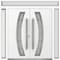 Vdomdoors Metal Double Doors Deux 6500 White Enamel Frosted Glass 2 Sidelights and Top Transom Entry Modern P DEUX6500DEXD-BEM-W14+72+14xH96+16-LH-I - alternate 1