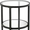 Homeroots 24" Black And Clear Glass And Steel Round Mirrored End Table With Shelf 544189 - alternate 3