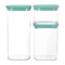 Martha Stewart 3 Piece Square Plastic Stackable Container Set in Mint Green 131104.06 - alternate 1