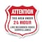 Signmission 24 Hour Surveillance Shield Sign Attenti, 18 inch X 18 inch, Plastic Sign, 2PK SHI-P-2PACK-18-351 - alternate 1