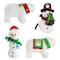 Martha Stewart Holiday Plush Polar Bear and Snowman 4 Piece Ornament Set in White 97158.04 - alternate 1