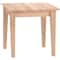 International Concepts Rectangle Shaker End Table Tall, 21 W, 22 L, 25 in H, Wood, Unfinished OT-9TE - alternate 1
