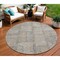 Homeroots 8' Beige Taupe And Brown Round Patchwork Washable Indoor Outdoor Area Rug 581571 - alternate 1