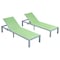 Leisuremod Marlin Patio Chaise Lounge Chair with Grey Aluminum Frame, Green, 2PK MLGR-77G2 - alternate 1