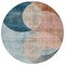 Homeroots 8' Rust Beige And Teal Blue Round Geometric Washable Indoor Outdoor Area Rug 604937 - alternate 3