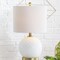 Jonathan Y Julienne 20.5" Glass/Metal LED Table Lamp, White/Brass Gold JYL1040A - alternate 2