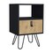 Homeroots 30" Black And Natural Wood One Drawer Nightstand 553690 - alternate 3