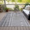 Homeroots 10' X 14' Gray And Silver Striped Washable Indoor Outdoor Area Rug 602790 - alternate 4