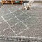 Jonathan Y Mercer Shag Plush Tassel Moroccan Tribal Geometric Trellis Gray/Cream 4 ft. x 6 ft. Area Rug MCR103C-4 - alternate 1