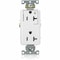 Leviton Duplex Straight Blade Receptacle, 5-20R, 20 A, 125V AC, 2 Pole, 3 Wire, Flush Mount, Grounded 16352-1PW - alternate 1
