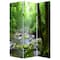 Homeroots 72" Green CanvasFolding Three Panel Screen Room Divider 274623 - alternate 1