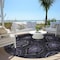 Homeroots 8' Purple Charcoal And Gray Round Medallion Washable Indoor Outdoor Area Rug 587718 - alternate 2