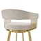 Homeroots 26" Taupe and Gold Fabric and Stainless Steel Low Back Counter Height Swivel Bar Chair 569146 - alternate 4