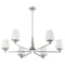 Nuvo Lune, 6 Light Chandelier, Brushed Nickel Finish, Etched White Glass 60/8226 - alternate 3