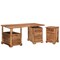 Homeroots 68" Brown Solid Wood Writing Desk and Bookshelf Set With Four Drawers 634357 - alternate 1