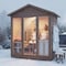 Saunaspa 3-4 Person Outdoor Red Cedar and Hemlock Cabin Sauna with Far Infrared, 6kW TOULE Rock Heater SS-OTHT002 - alternate 2