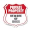 Signmission Private Property Shield Sign Beware Of D, 6 inch X 6 inch, Plastic Sign, 2PK SHI-P-2PACK-6-440 - alternate 1